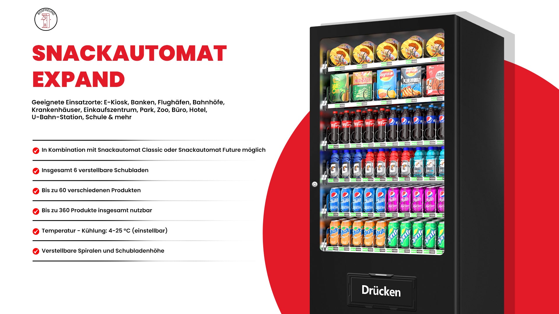 Snackautomat Expand Ergänzungsmodul 2 in 1 Gerät – Info